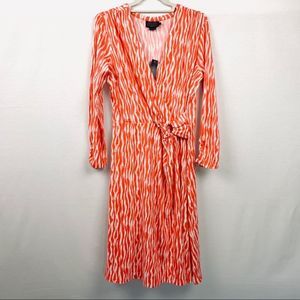 Pendleton Pink & White Faux Wrap Dress Small